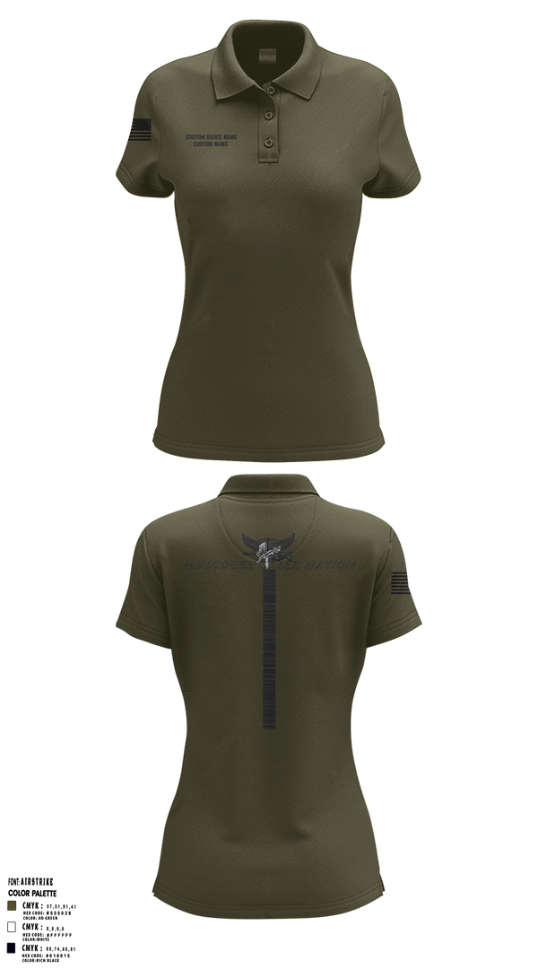 Muscogee Creek Nation SWAT 24361706 Women's Short Sleeve Performance Polo  - 2