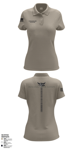 Muscogee Creek Nation SWAT 24361706 Women's Short Sleeve Performance Polo  - 3