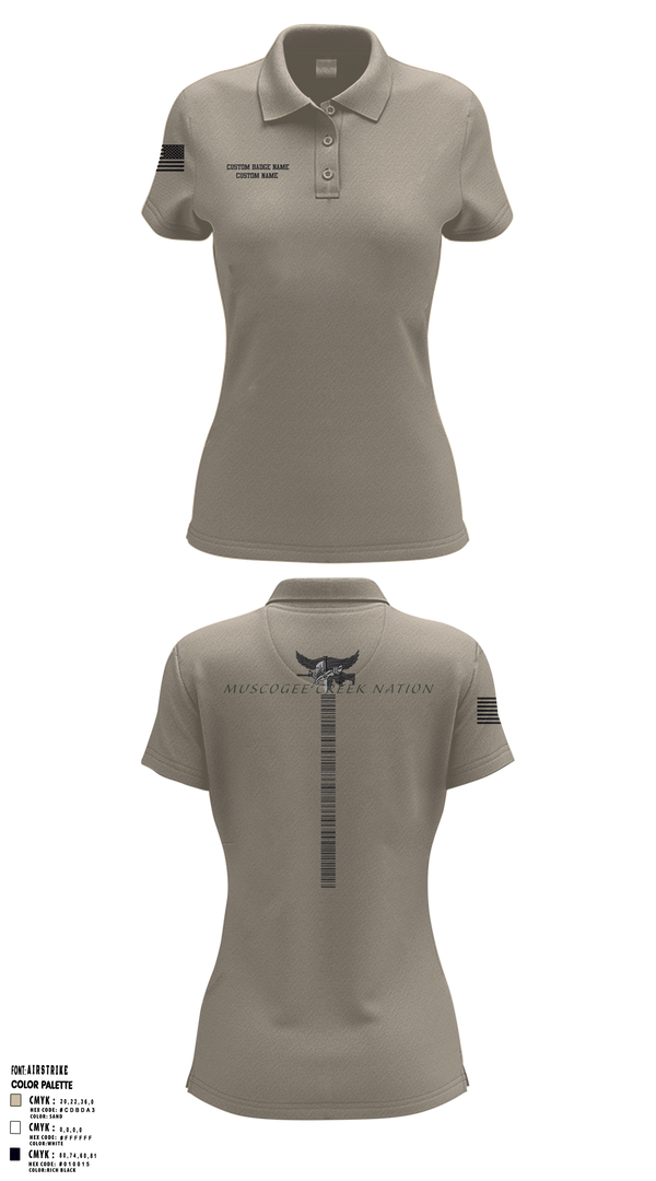 Muscogee Creek Nation SWAT 24361706 Women's Short Sleeve Performance Polo  - 3