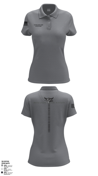 Muscogee Creek Nation SWAT 24361706 Women's Short Sleeve Performance Polo  - 4