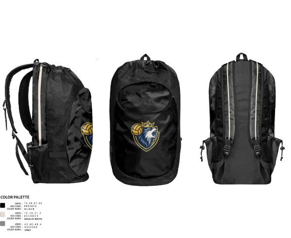 Gear Bag, Wolves, Men's Volleyball, Teamtime, Team time, sublimation, custom sports apparel, team uniforms, spirit wear, spiritwear, sports uniforms, custom shirts, team store, custom team store, fundraiser sports, apparel fundraiser