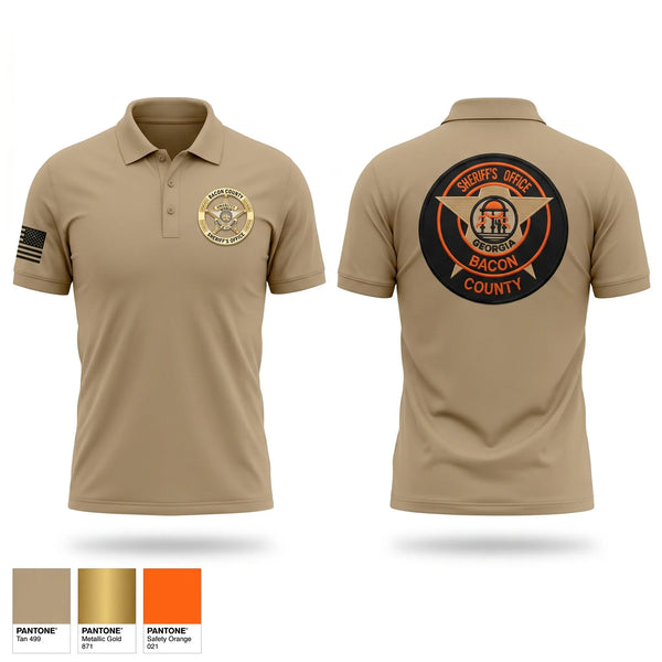 Short Sleeve Performance Polo, Bacon County Sheriff’s Office, Police, Teamtime, Team time, sublimation, custom sports apparel, team uniforms, spirit wear, spiritwear, sports uniforms, custom shirts, team store, custom team store, fundraiser sports, apparel fundraiser