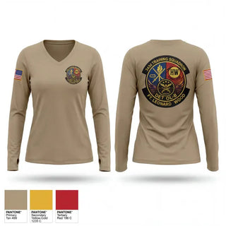 Womens Long Sleeve Vneck Shirt, DET OL-B, Air Force, Teamtime, Team time, sublimation, custom sports apparel, team uniforms, spirit wear, spiritwear, sports uniforms, custom shirts, team store, custom team store, fundraiser sports, apparel fundraiser