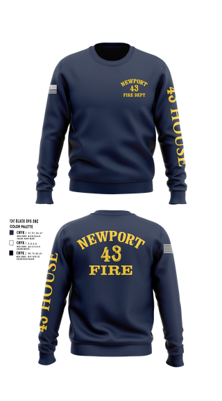 Crew Neck Sweatshirt, Newport Fire Department, Fire Department, Teamtime, Team time, sublimation, custom sports apparel, team uniforms, spirit wear, spiritwear, sports uniforms, custom shirts, team store, custom team store, fundraiser sports, apparel fundraiser
