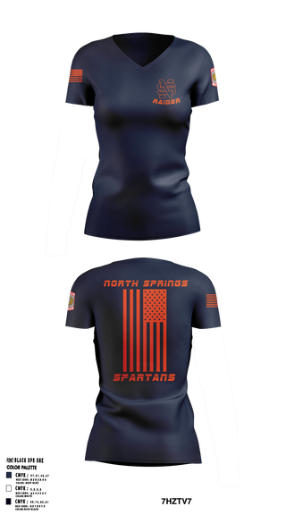 Spartans 7084698 Women's Short Sleeve V-neck Shirt - 1