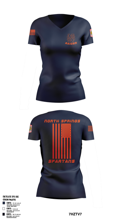 Spartans 7084698 Women's Short Sleeve V-neck Shirt - 1