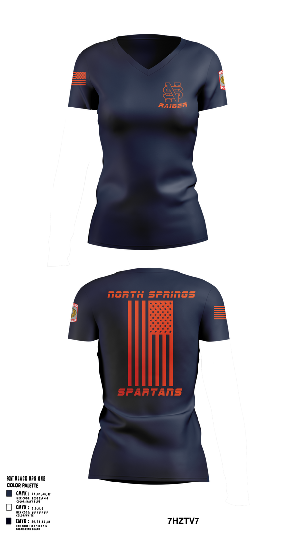 Spartans 7084698 Women's Short Sleeve V-neck Shirt - 1