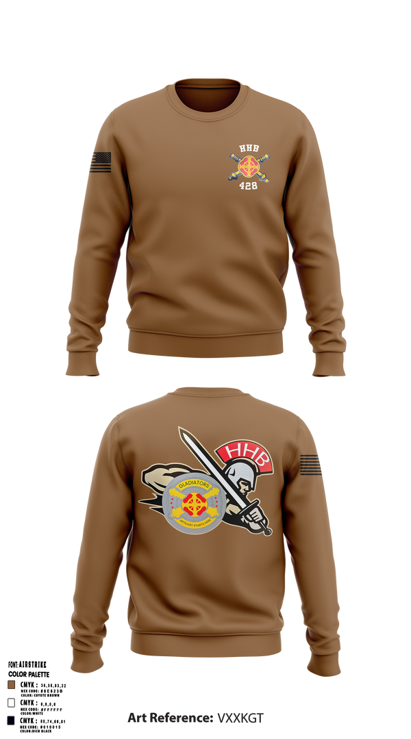 HHB, 428th Field Artillery Brigade 81466610 Crew Neck Sweatshirt - 1