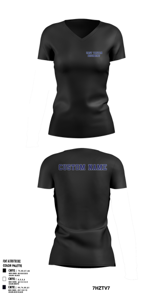 East Senior High School Band 81739960 Women's Short Sleeve V-neck Shirt - 3