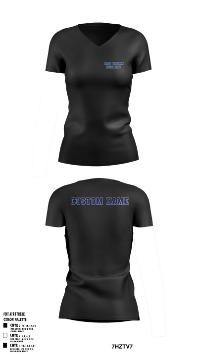 East Senior High School Band 81739960 Women's Short Sleeve V-neck Shirt - 3