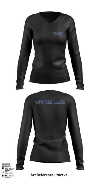 East Senior High School Band 81739960 Women's Long Sleeve V-neck Shirt - 3
