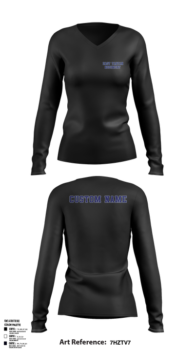 East Senior High School Band 81739960 Women's Long Sleeve V-neck Shirt - 3