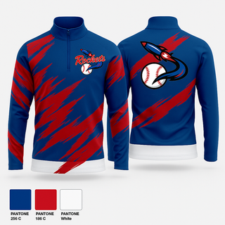 Quarter Zip Jacket, Space Coast Rockets, Baseball, Teamtime, Team time, sublimation, custom sports apparel, team uniforms, spirit wear, spiritwear, sports uniforms, custom shirts, team store, custom team store, fundraiser sports, apparel fundraiser