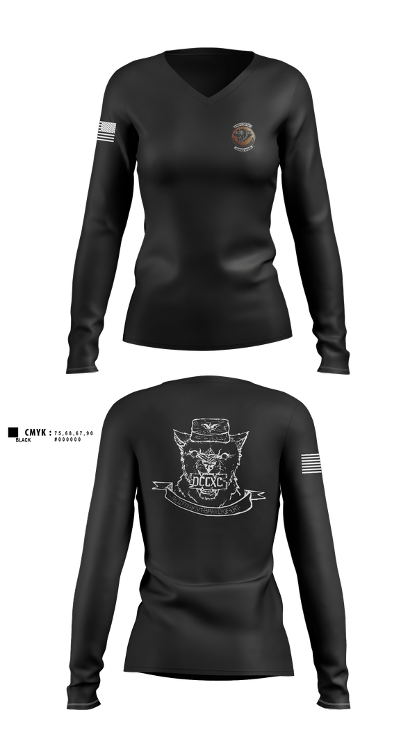 Womens Long Sleeve Vneck Shirt, DET 890 JMU, Air Force, Teamtime, Team time, sublimation, custom sports apparel, team uniforms, spirit wear, spiritwear, sports uniforms, custom shirts, team store, custom team store, fundraiser sports, apparel fundraiser