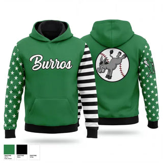 Hoodie, Burros, Baseball, Teamtime, Team time, sublimation, custom sports apparel, team uniforms, spirit wear, spiritwear, sports uniforms, custom shirts, team store, custom team store, fundraiser sports, apparel fundraiser