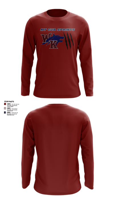 White Knoll High School Track & Field 55705888 Long Sleeve Performance Shirt 2