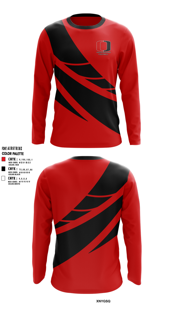 Odessa R-VII Bulldogs Football 55587363 Long Sleeve Performance Shirt 1