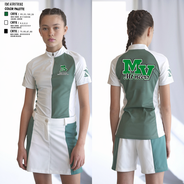 Mount Vernon Mountaineer Lady Golf Short Sleeve Quarter Zip Jacket - 1
