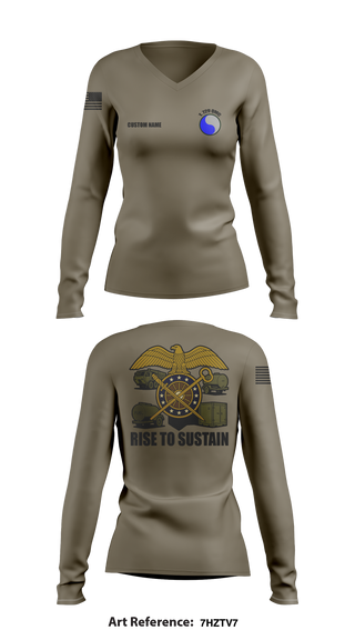 729 Quarter Master Unit 34151644 Women's Long Sleeve V-neck Shirt - 1