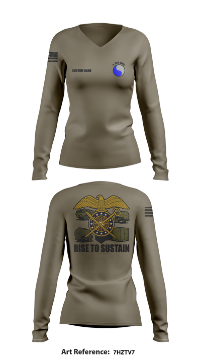 729 Quarter Master Unit 34151644 Women's Long Sleeve V-neck Shirt - 1
