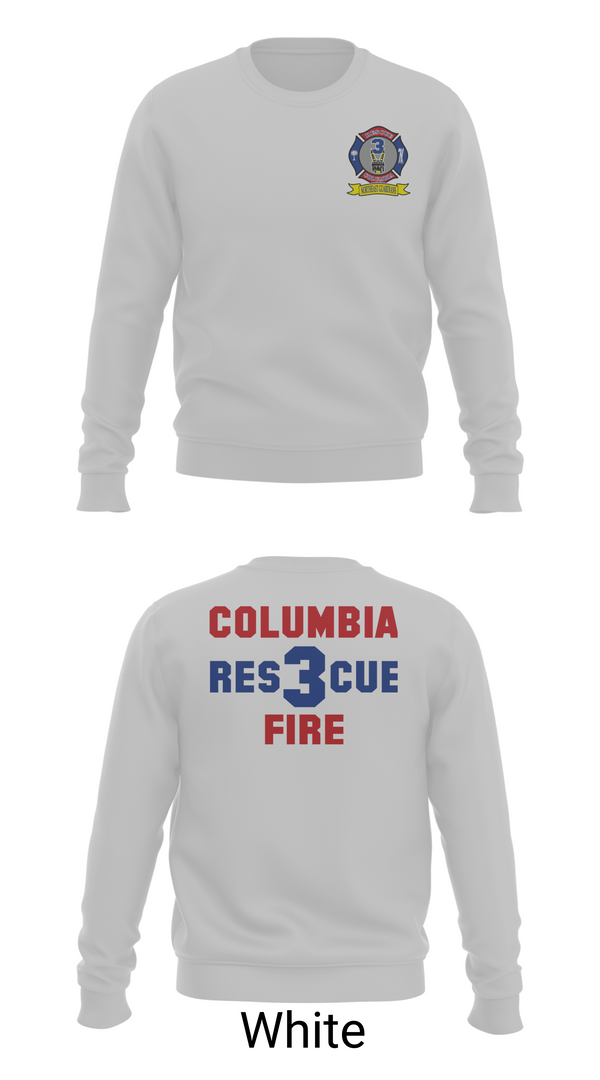 Crew Neck Sweatshirt, Columbia Fire Department RESCUE3, Fire Department, Teamtime, Team time, sublimation, custom sports apparel, team uniforms, spirit wear, spiritwear, sports uniforms, custom shirts, team store, custom team store, fundraiser sports, apparel fundraiser