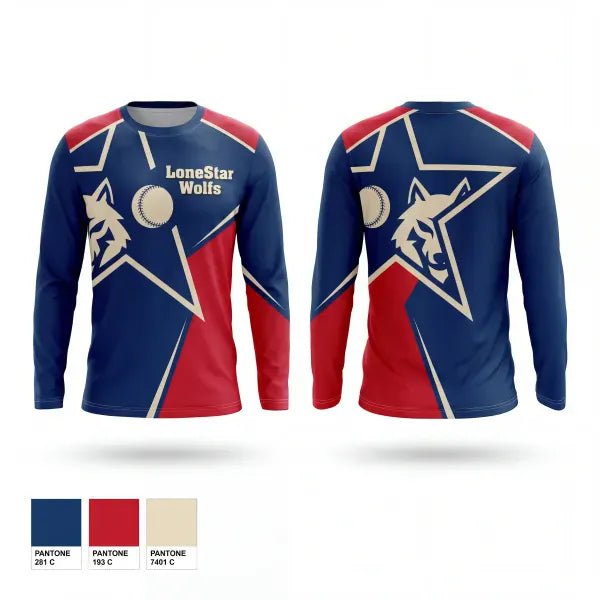 Long Sleeve Performance Shirt, LoneStar Wolfs, Softball, Teamtime, Team time, sublimation, custom sports apparel, team uniforms, spirit wear, spiritwear, sports uniforms, custom shirts, team store, custom team store, fundraiser sports, apparel fundraiser