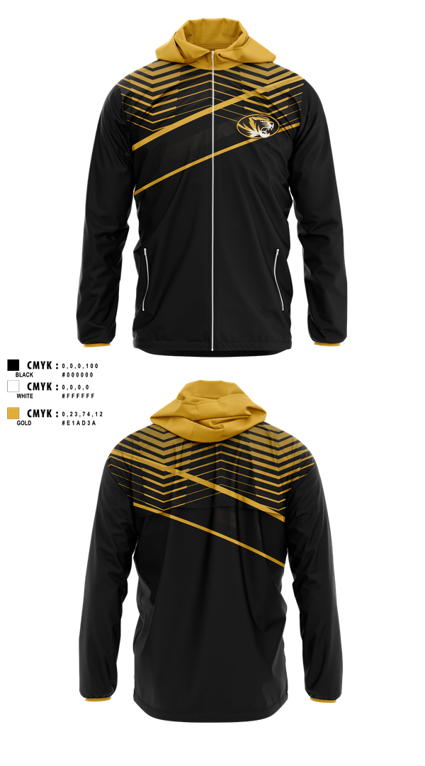 Windbreaker, Mizzou Golf, Golf, Teamtime, Team time, sublimation, custom sports apparel, team uniforms, spirit wear, spiritwear, sports uniforms, custom shirts, team store, custom team store, fundraiser sports, apparel fundraiser