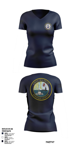 USCGC SEADEVIL 40470564 Women's Short Sleeve V-neck Shirt - 1