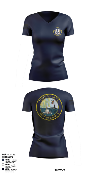 USCGC SEADEVIL 40470564 Women's Short Sleeve V-neck Shirt - 1