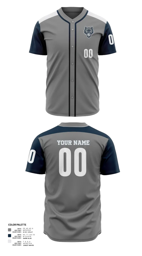 Full Button Baseball Jersey, Eagle River Wolves, Baseball, Teamtime, Team time, sublimation, custom sports apparel, team uniforms, spirit wear, spiritwear, sports uniforms, custom shirts, team store, custom team store, fundraiser sports, apparel fundraiser