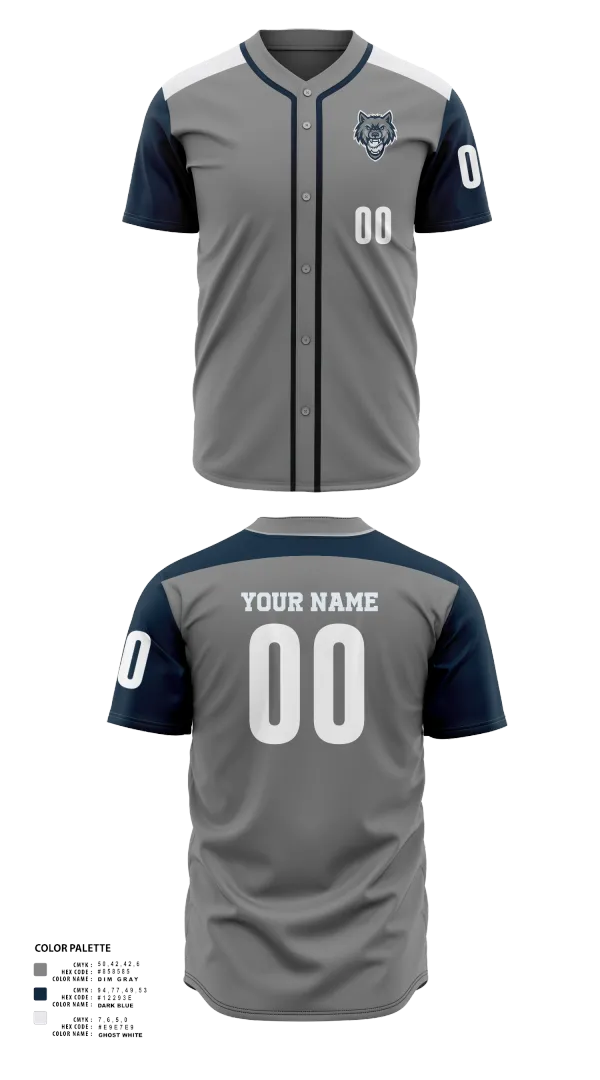 Full Button Baseball Jersey, Eagle River Wolves, Baseball, Teamtime, Team time, sublimation, custom sports apparel, team uniforms, spirit wear, spiritwear, sports uniforms, custom shirts, team store, custom team store, fundraiser sports, apparel fundraiser