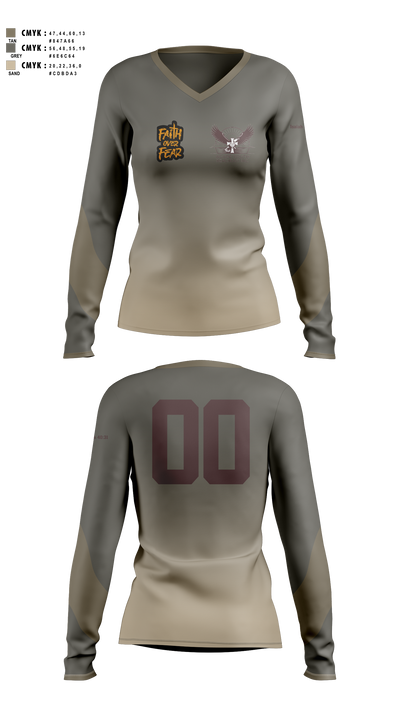 Agape Youth Reachout inc 83634820 Women's Long Sleeve V-neck Shirt - 3