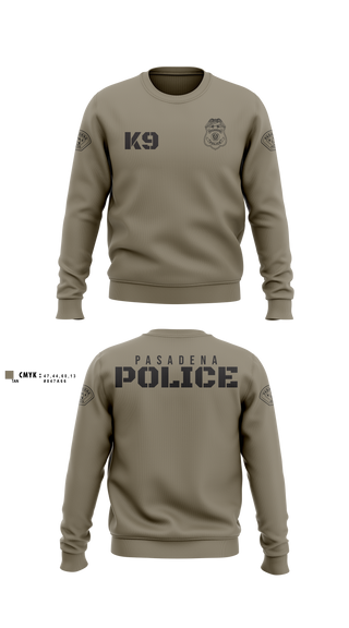 Crew Neck Sweatshirt, Pasadena K9, Police, Teamtime, Team time, sublimation, custom sports apparel, team uniforms, spirit wear, spiritwear, sports uniforms, custom shirts, team store, custom team store, fundraiser sports, apparel fundraiser