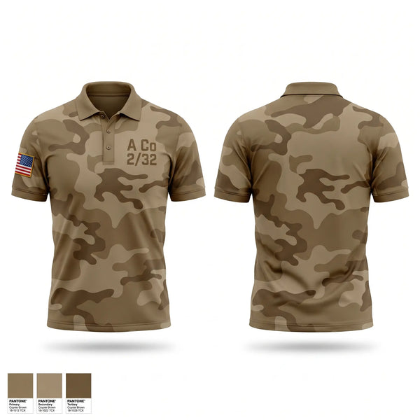 Short Sleeve Performance Polo, A. Co 232, Army, Teamtime, Team time, sublimation, custom sports apparel, team uniforms, spirit wear, spiritwear, sports uniforms, custom shirts, team store, custom team store, fundraiser sports, apparel fundraiser