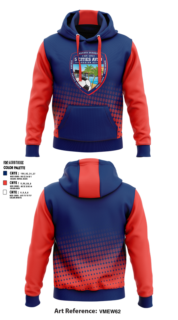 Ayso Region 83 - Five Cities 21217578 Hoodie - 1
