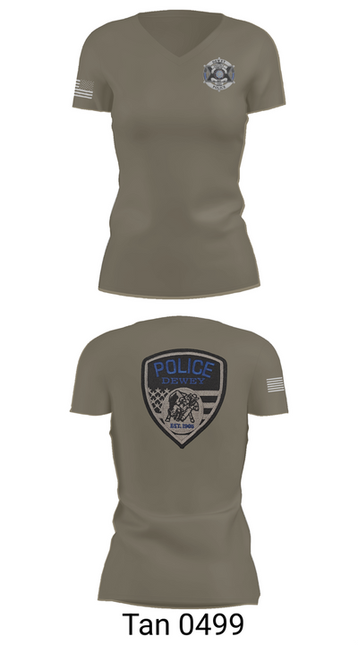 Dewey Police Department 16354640 Women's Short Sleeve V-neck Shirt - 65
