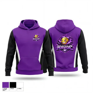 Hoodie, Purple Havoc, Softball, Teamtime, Team time, sublimation, custom sports apparel, team uniforms, spirit wear, spiritwear, sports uniforms, custom shirts, team store, custom team store, fundraiser sports, apparel fundraiser