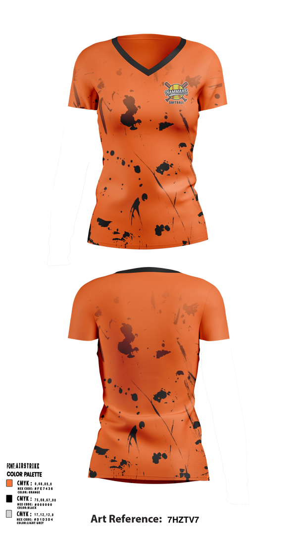 Hammahs 89018212 Women's Short Sleeve V-neck Shirt - 2