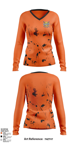 Hammahs 89018212 Women's Long Sleeve V-neck Shirt - 1