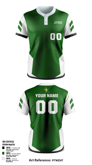 Stars 31844579 Two Button Baseball Jersey - 1