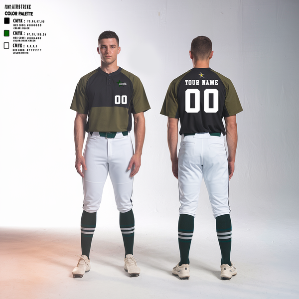Stars 31844579 Two Button Baseball Jersey - 2