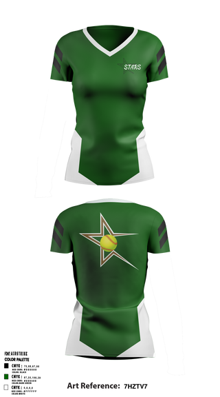 Stars 31844579 Women's Short Sleeve V-neck Shirt - 1