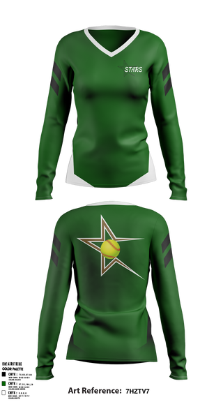 Stars 31844579 Women's Long Sleeve V-neck Shirt - 1