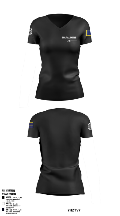 89 ATKS 2330709 Women's Short Sleeve V-neck Shirt - 1
