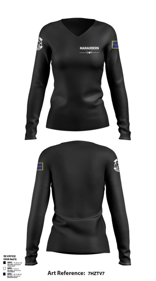 89 ATKS 2330709 Women's Long Sleeve V-neck Shirt - 1
