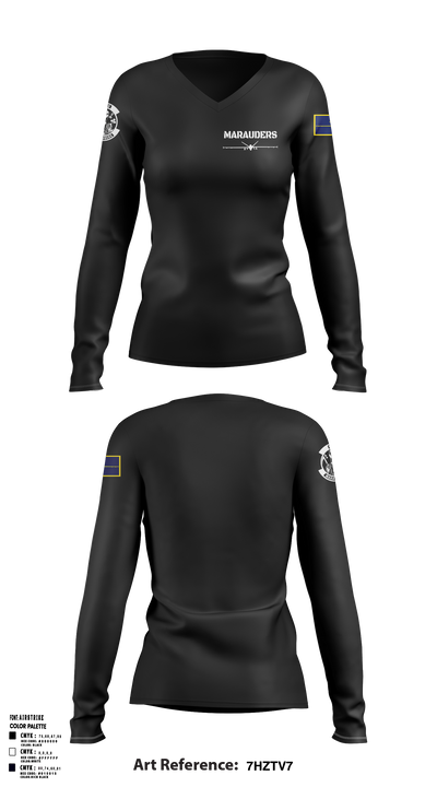 89 ATKS 2330709 Women's Long Sleeve V-neck Shirt - 1