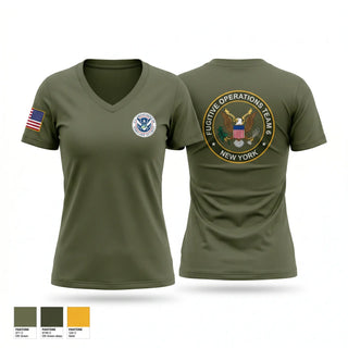 Womens Short Sleeve Vneck Shirt, Fugitive Operations, Police, Teamtime, Team time, sublimation, custom sports apparel, team uniforms, spirit wear, spiritwear, sports uniforms, custom shirts, team store, custom team store, fundraiser sports, apparel fundraiser