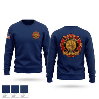 Crew Neck Sweatshirt, Lauderhill Fire Rescue Department, Fire Department, Teamtime, Team time, sublimation, custom sports apparel, team uniforms, spirit wear, spiritwear, sports uniforms, custom shirts, team store, custom team store, fundraiser sports, apparel fundraiser