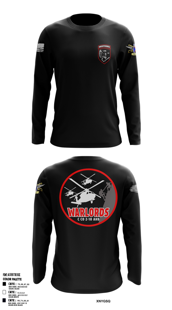 2-10 AHB Knighthawks 14380811 Long Sleeve Performance Shirt 1