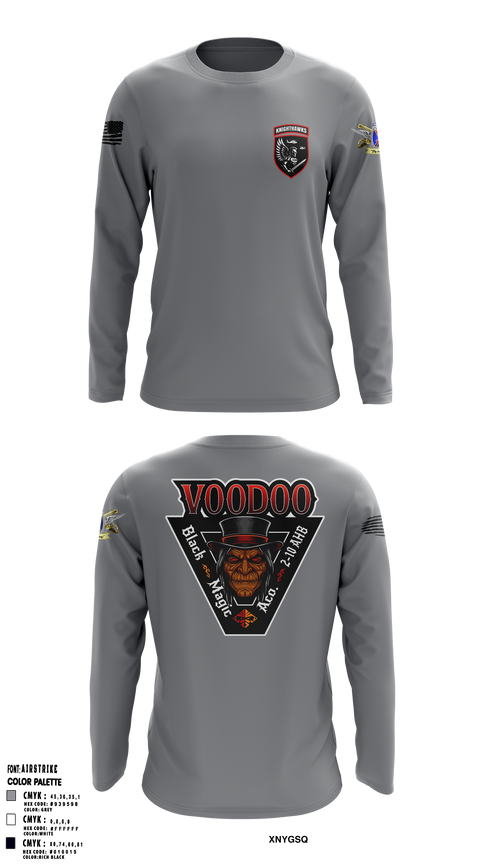 2-10 AHB Knighthawks 14380811 Long Sleeve Performance Shirt 20